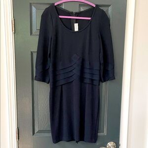 St. John Collection Black Tier Layered Knit Dress